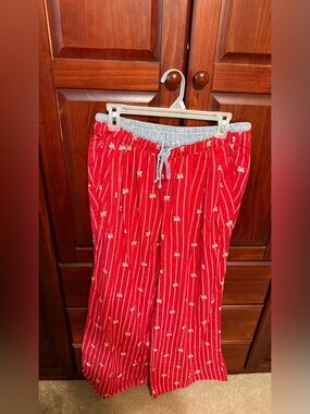 Aerie Red Striped Pj Pants, Size Large